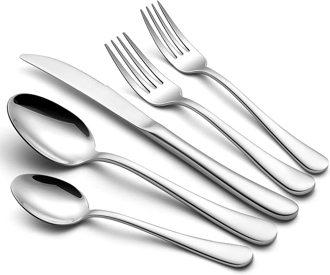 Onader 40 Piece Heavy Duty Cutlery Set, Stainless Steel Silverware Flatware Set by Onader