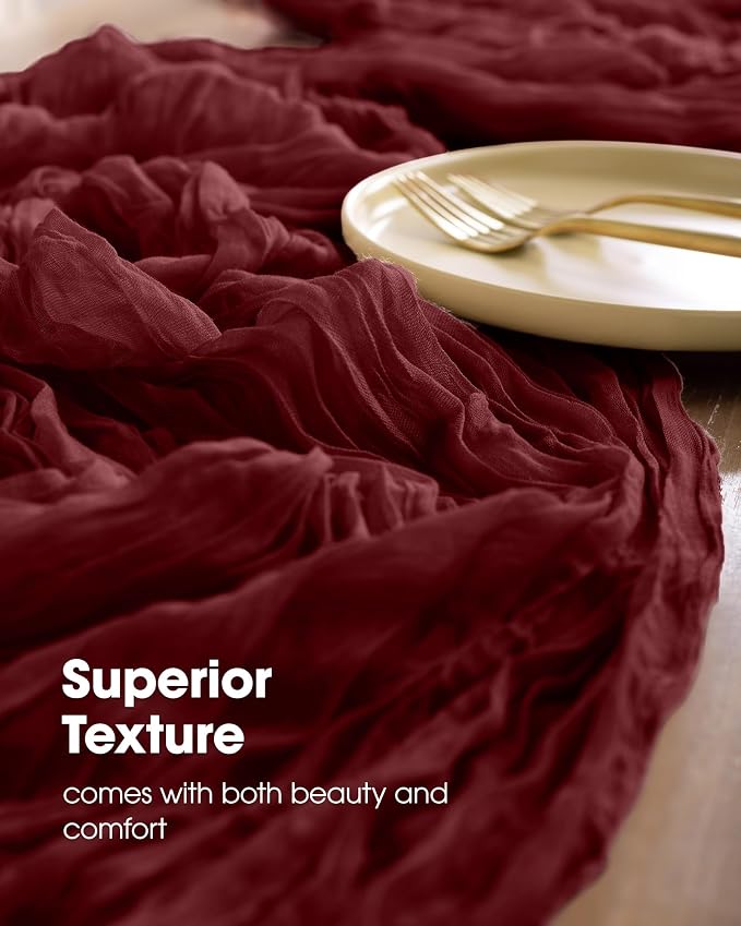 Pureegg 2-Pack Cheese Cloths Table Runner, Baby Shower, Wedding and Farmhouse - Image 3