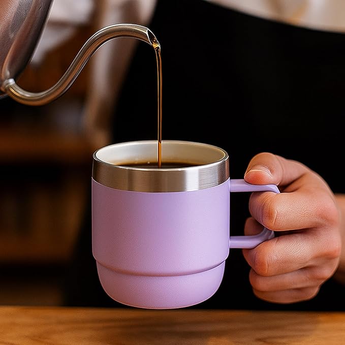 Zenbo 6 oz Espresso Mug with Handle, Ceramic-Lined 18/8 Stainless Steel | - Image 7