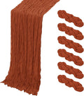 6 Pack Terracotta Cheesecloth Table Runner, 17 x 108 Inch, Gauze Cheese Cloth by Yorcari