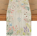 Artoid Mode Wood Flowers Floral Spring Table Runner, Seasonal Summer Kitchen by ArtoidMode