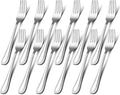 Salad Forks Set of 12, E-far 6.7 Inch Stainless Steel Dessert Forks by E-far