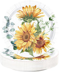 WRAPAHOLIC 25Pcs Sunflower Paper Plates by WRAPAHOLIC