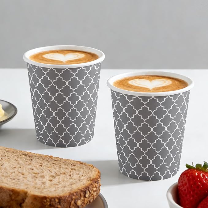 Lamosi Paper Cups 8 oz 500 Pack, Disposable Paper Coffee Cups, Hot Cup, 8oz Paper Insulated Cup for Cold Hot Drinks (No Lids)