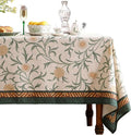 patdrea Designer French Linen Table Cloth for Rectangle Table,Vintage Fall Decorative Tablecloth,Floral Decoration Cover for Kitchen Dining Christmas,Tea Party,Thanksgiving,63"x87"-Littledaisy