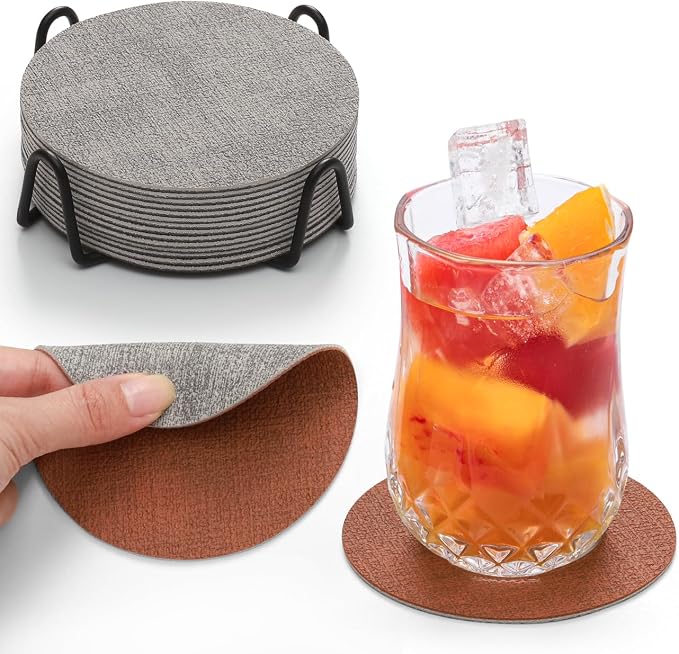 Faux Leather Drink Coasters by Chitomars