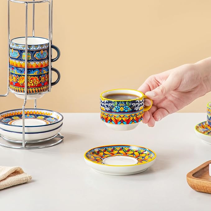 vancasso 2.5 Oz Bohemian Espresso Cups Set of 4 - Image 5