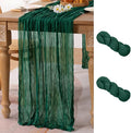 2 Pack Emerald Green Cheesecloth Table Runner 10ft Sheer Gauze Decor | by MLMC
