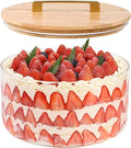 Large Salad Bowl, 10 inch Trifle Bowl Glass with Sealed Lid, Versatile Mixing and Serving Bowl for Laying Ice Cream, Cake, Salad, Fruit, Baking, Dessert and Party Diy, Microwave Safe
