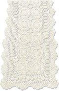Cotton Handmade Crochet Lace Table Runner Beige Rectangle Coffee Table Dresser by KEPSWET