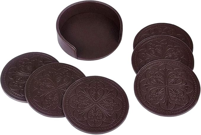 Drink Coasters, PU Leather Bar Beer Beverage Coaster - Image 7