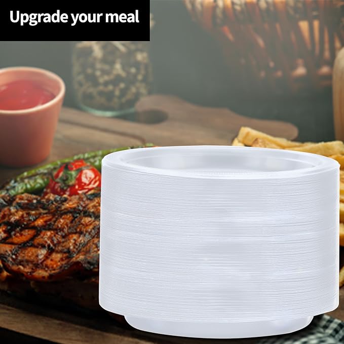 Clear Solid Color Premium Heavy Weight Plastic Dinner Plate 50 Count - Image 5