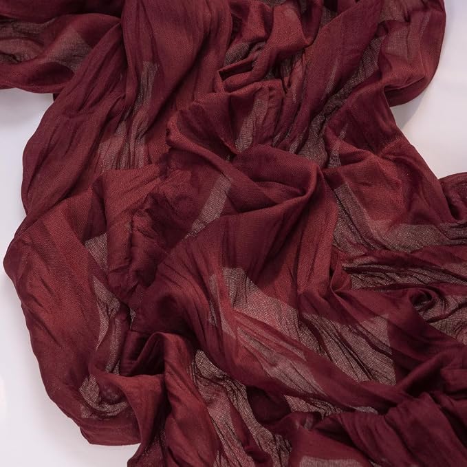 6 Pack Burgundy Cheesecloth Table Runner 10ft Sheer Gauze Events Decor | - Image 4