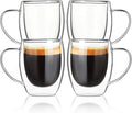 FrutPunch Double Walled Glass Coffee Mugs Set of 4, 12 oz Glass Coffee Cups | by FrutPunch