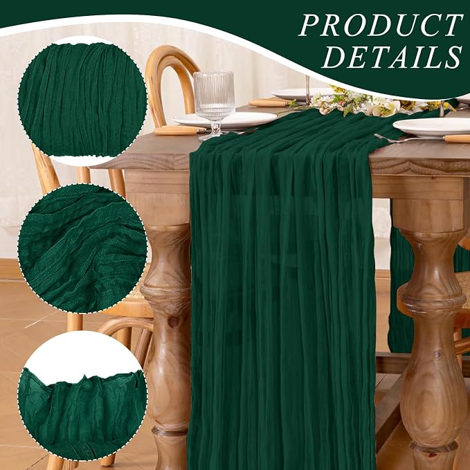 12 Pack Cheesecloth Table Runner 10Ft Christmas Gauze Boho Table Runners - Image 3