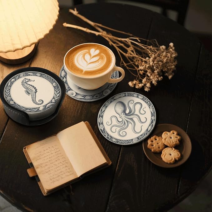 6 Pcs Nautical Ocean Drink Coasters - Image 2