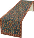 William Morris Table Runner, Rustic Boho Ethnic Flower Original Design Print by Yearn+Jear