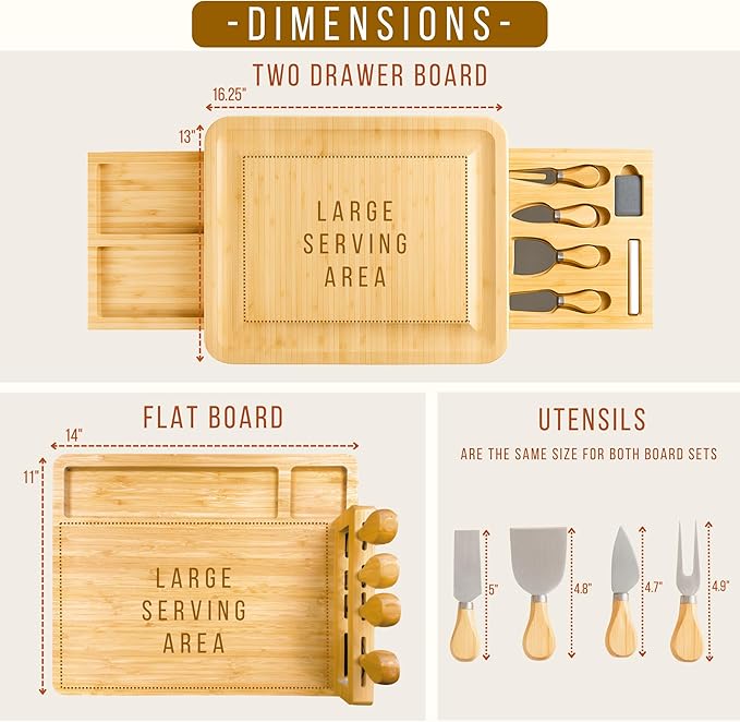Personalized Bamboo Charcuterie Board Set with Accessories – Custom Large Serving Tray with Knives for Wedding, Anniversary, Bridal Shower, Women, Housewarming, Gift for Couples, Valentines Day Gifts