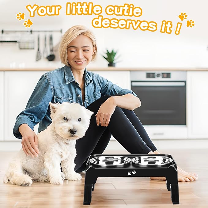COMESOON Elevated Dog Bowls for Small Medium Dogs, 3 Height Adjustable Raised - Image 7