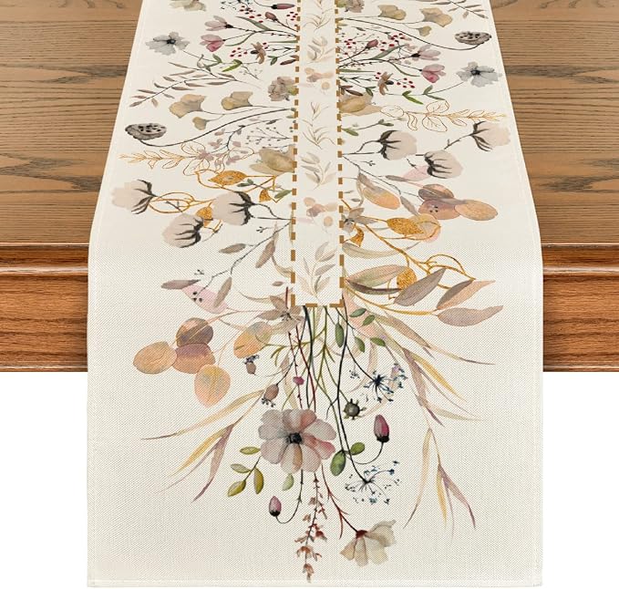 Artoid Mode 210 GSM Fall Table Runner 13x48 Inch Home Party Decor | Wildflower by ArtoidMode