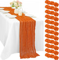 12 Pieces 10FT Orange Cheesecloth Table Runner Boho Gauze Fabric Runner by Sunnyline