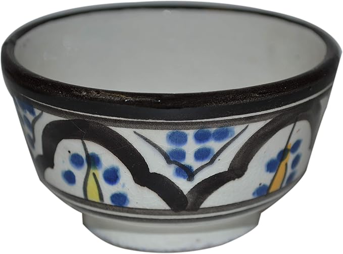 Moroccan Handmade Serving Bowl Set of 4 Small Dipping Sauce Butter Olive Oil Multicolored