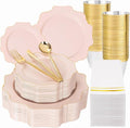 350Pcs Pink Plastic Plates by WDF