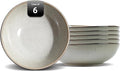 Organic Shape Highland Ceramic Serving Bowl, 6pcs 9 Inch Handmade Reactive Glaze Bowl 40oz with Wavy Edge, for Kitchen, Microwave & Dishwasher Safe, Scratch Resistant-grey