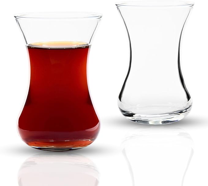Turkish Tea Glass Set of 6, Small Clear Glass Tea Cups - Image 7