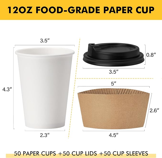 RACETOP 100 pack Disposable Coffee Cups - Image 2