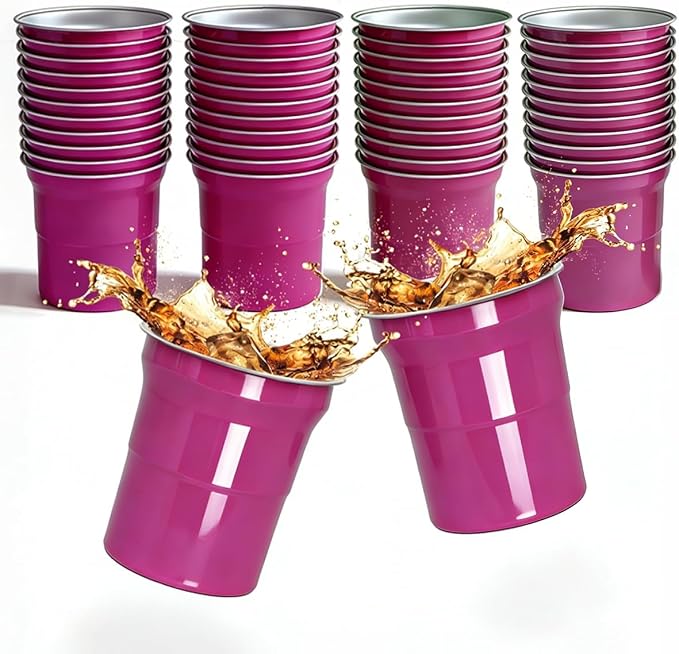 40 Pack 16oz Aluminum Cups Disposable Metal Cups 100% Recyclable & Reusable by Unknown