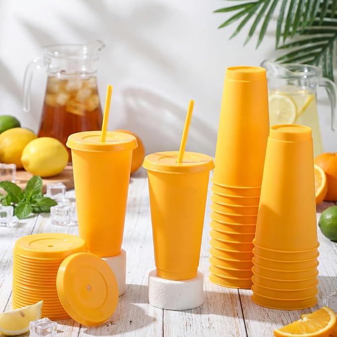 Honeydak 30 Pack Tumbler with Straw and Lid Bulk Cups - Image 2