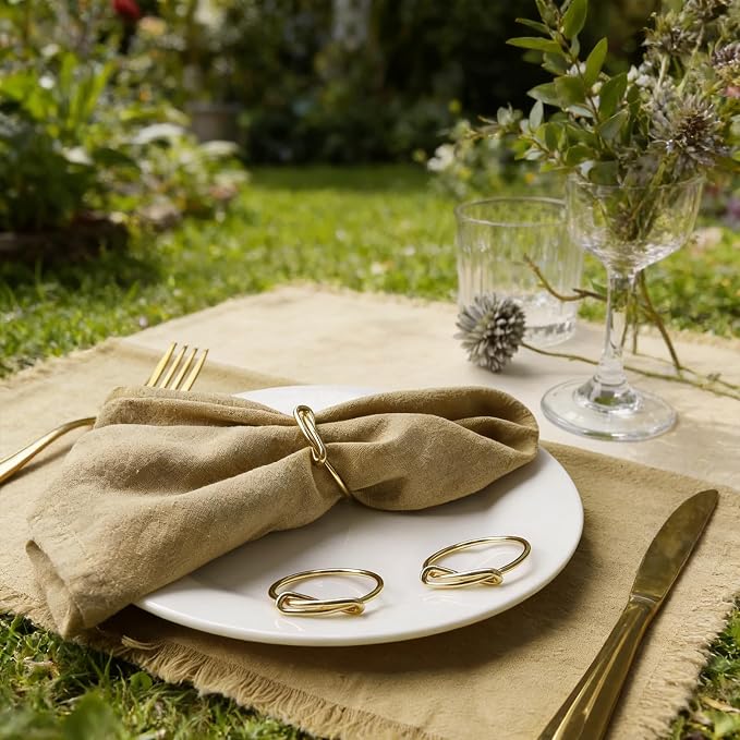 12Pcs Gold Infinity Knot Napkin Rings, Metal Decorative Napkin Holders - Image 4