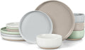 LIANYU 12 Piece Ceramic Dinnerware Set, Stoneware Dinner Dish Set by LIANYU