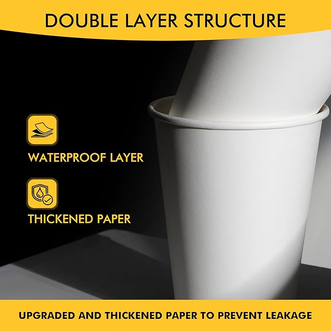 RACETOP Coffee Cups with Lids 12 oz, 50 Pack Disposable To Go Cups | Thickened - Image 6