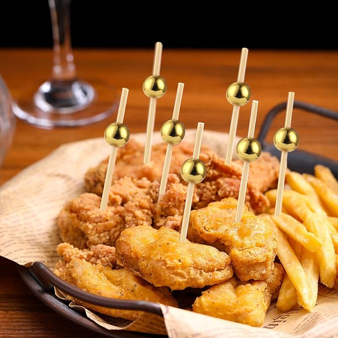 50 Pcs Charcuterie Cups with Skewers, 12 Oz Paper Snack Appetizer Cups with Cocktail Picks, French Fry Holder Brown Kraft , Disposable Popcorn Boxes Cones, Party Board Favor(50 ConeCups + 200 Sticks)