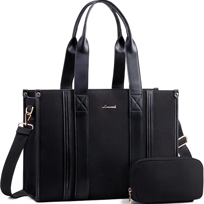 LOVEVOOK laptop bag for women 15.6 inch large Lightweight canvas work tote bags by LOVEVOOK