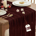 IVAPUPU Burgundy Red Table Runner 120 Inches by IVAPUPU