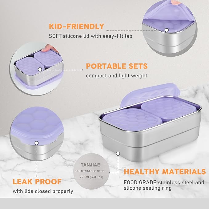 Small Stainless Steel Lunch Containers - Image 3