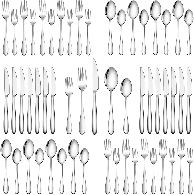 30-Piece Silverware Set, Wildone Stainless Steel Flatware Set Service by Wildone