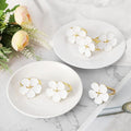 Lewondr Napkin Rings 6 Pack Flower Napkin Holders Dinner Tables Rings White | by Lewondr