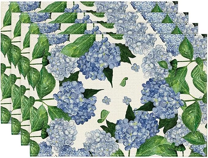 Artoid Mode Watercolor Hydrangea Placemats by ArtoidMode