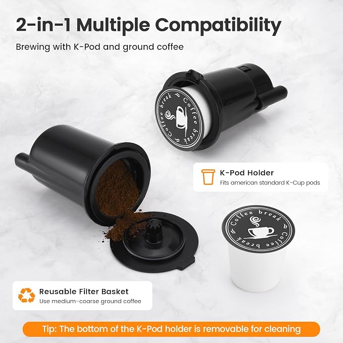 Single Serve Coffee Maker for K-Cup Pod & Ground, Hot & Iced Coffee Maker | - Image 3