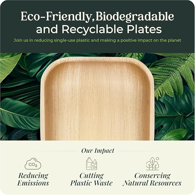 Palm Leaf Plates 4 Inch Bamboo Plate Disposable 100 Pack Small Dessert and Appetizer Square Party Plates Biodegradable Compostable Cocktail Better Than Paper Plate By KoalaLove