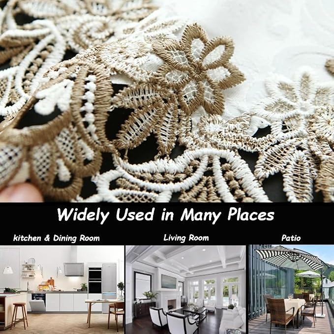Sandweek Macrame Table Runners for Party, 70inch Table Runner Lace Floral - Image 6