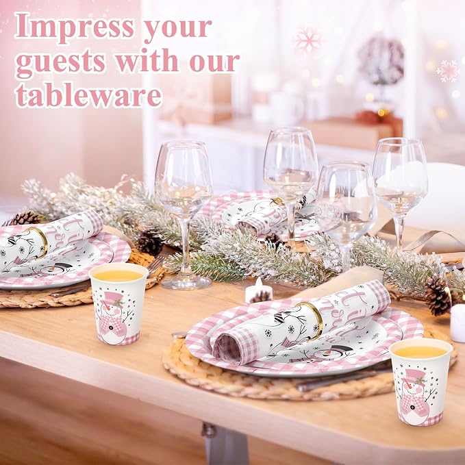 Funnymoom 250 Pcs Winter Snowman Party Decorations - Image 4