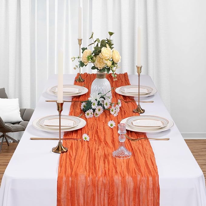 6 Pack Orange Cheesecloth Table Runner 10Ft Gauze Cheese Cloth Table Runner - Image 3