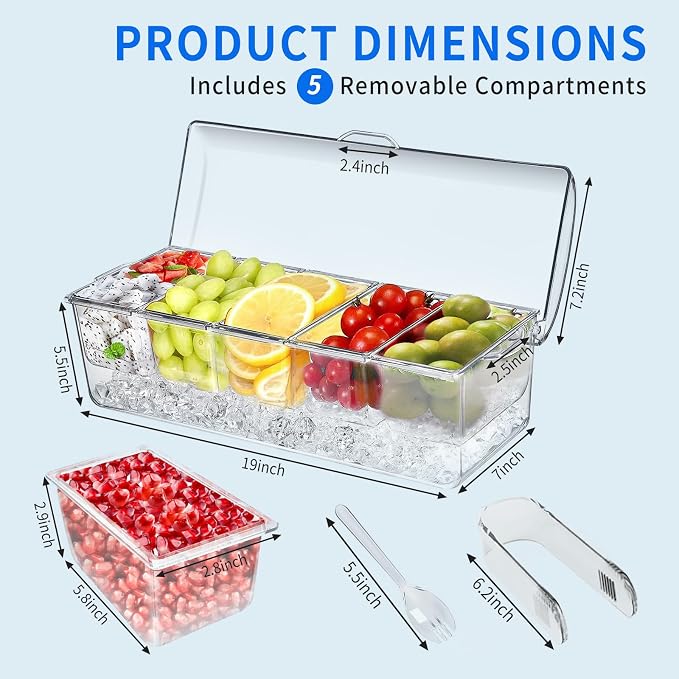 Ice Chilled Condiment Caddy, Condiment Containers - Image 2