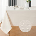 Rectangle Tablecloth 60x84 inch Linen Textured Waterproof Table Cloth Stain and Wrinkle Resistant Washable, Decorative Fabric Table Cover for Outdoor and Indoor Use, Ivory
