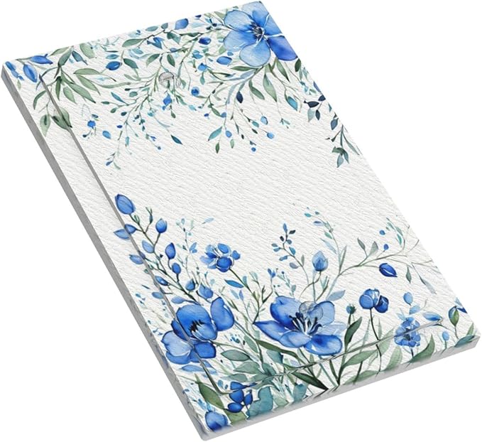 Light Switch Cover Blue Watercolor Flowers Retro Floral Leaves Wall Plate Cover 1 Gang Blank No Device Decorative Outlet Covers Electrical Switchplate for Bathroom Bedroom Decor